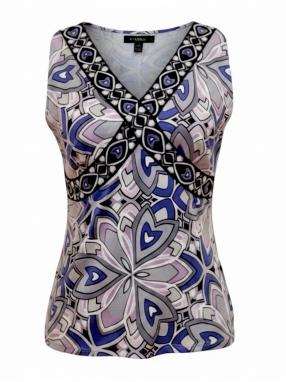 Tahari ASL Women’s Fitted Sleeveless Tank Top. Purple, Blue. 6